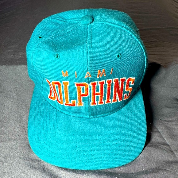 Rare Vintage 90s Miami Dolphins Starter Arch 100% Wool Snapback Hat - Picture 12 of 12